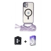 MARSİLYAN™- iPhone 11 Kılıf Eksen Özel Seri - Siyah Bilvis 5in1 3D Magic Cam Ekran Koruyucu + PVD Metal Kamera Lens - MI
