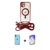 MARSİLYAN™- iPhone 11 Kılıf Eksen Özel Seri - Siyah Bilvis 5in1 3D Magic Cam Ekran Koruyucu + Neon Fosforlu Kamera Lens - TU