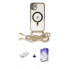 MARSİLYAN™- iPhone 11 Kılıf Eksen Özel Seri - Siyah Bilvis 5in1 3D Magic Cam Ekran Koruyucu + Pembe Renkli Kamera Lens Koruma Cam