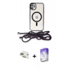 MARSİLYAN™- iPhone 11 Kılıf Eksen Özel Seri - Siyah Bilvis 5in1 3D Magic Cam Ekran Koruyucu + Pers Alüminyum Kamera Lens - GD