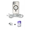 MARSİLYAN™- iPhone 11 Kılıf Eksen Özel Seri - Siyah Bilvis 5in1 3D Magic Cam Ekran Koruyucu + Pers Alüminyum Kamera Lens - YL