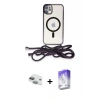 MARSİLYAN™- iPhone 11 Kılıf Eksen Özel Seri - Siyah Bilvis 5in1 3D Magic Cam Ekran Koruyucu + Pers Alüminyum Kamera Lens - YL