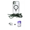 MARSİLYAN™- iPhone 11 Kılıf Eksen Özel Seri - Siyah Bilvis 5in1 3D Magic Cam Ekran Koruyucu + Pers Alüminyum Kamera Lens - YL