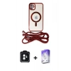 MARSİLYAN™- iPhone 11 Kılıf Eksen Özel Seri - Siyah Bilvis 5in1 3D Magic Cam Ekran Koruyucu + PVD Metal Kamera Lens - YL