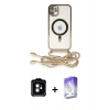 MARSİLYAN™- iPhone 11 Kılıf Eksen Özel Seri - Siyah Bilvis 5in1 3D Magic Cam Ekran Koruyucu + PVD Metal Kamera Lens - TU
