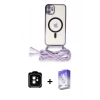 MARSİLYAN™- iPhone 11 Kılıf Eksen Özel Seri - Siyah Bilvis 5in1 3D Magic Cam Ekran Koruyucu + PVD Metal Kamera Lens - TU