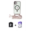 MARSİLYAN™- iPhone 11 Kılıf Eksen Özel Seri - Siyah Bilvis 5in1 3D Magic Cam Ekran Koruyucu + PVD Metal Kamera Lens - YL