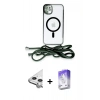 MARSİLYAN™- iPhone 11 Kılıf Eksen Özel Seri - Siyah Bilvis 5in1 3D Magic Cam Ekran Koruyucu + Raze Metal Kamera Lens - GS