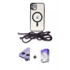 MARSİLYAN™- iPhone 11 Kılıf Eksen Özel Seri - Siyah Bilvis 5in1 3D Magic Cam Ekran Koruyucu + Raze Metal Kamera Lens - MR
