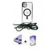 MARSİLYAN™- iPhone 11 Kılıf Eksen Özel Seri - Siyah Bilvis 5in1 3D Magic Cam Ekran Koruyucu + Raze Metal Kamera Lens - MR