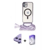 MARSİLYAN™- iPhone 11 Kılıf Eksen Özel Seri - Siyah Bilvis 5in1 3D Magic Cam Ekran Koruyucu + Raze Metal Kamera Lens - MR