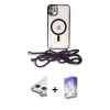 MARSİLYAN™- iPhone 11 Kılıf Eksen Özel Seri - Siyah Bilvis 5in1 3D Magic Cam Ekran Koruyucu + Raze Metal Kamera Lens - GS