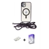 MARSİLYAN™- iPhone 11 Kılıf Eksen Özel Seri - Siyah Bilvis 5in1 3D Magic Cam Ekran Koruyucu + Renkli Kamera Lens Koruma Cam - YL