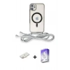 MARSİLYAN™- iPhone 11 Kılıf Eksen Özel Seri - Siyah Bilvis 5in1 3D Magic Cam Ekran Koruyucu + Renkli Kamera Lens Koruma Cam - YL