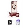 MARSİLYAN™- iPhone 11 Kılıf Eksen Özel Seri - Siyah Bilvis 5in1 3D Magic Cam Ekran Koruyucu + PVD Metal Kamera Lens - TU