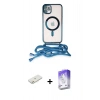 MARSİLYAN™- iPhone 11 Kılıf Eksen Özel Seri - Siyah Bilvis 5in1 3D Magic Cam Ekran Koruyucu + Turuncu Renkli Kamera Lens Koruma Cam