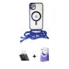 MARSİLYAN™- iPhone 11 Kılıf Eksen Özel Seri - Siyah Bilvis 5in1 5D Magic Hayalet Cam Ekran Koruyucu + Kamera Lens Koruma Cam - SF