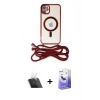MARSİLYAN™- iPhone 11 Kılıf Eksen Özel Seri - Siyah Bilvis 5in1 5D Magic Hayalet Cam Ekran Koruyucu + Kamera Lens Koruma Cam - SF