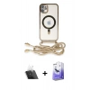MARSİLYAN™- iPhone 11 Kılıf Eksen Özel Seri - Siyah Bilvis 5in1 5D Magic Hayalet Cam Ekran Koruyucu + Kamera Lens Koruma Cam - SF