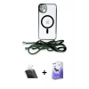 MARSİLYAN™- iPhone 11 Kılıf Eksen Özel Seri - Siyah Bilvis 5in1 5D Magic Hayalet Cam Ekran Koruyucu + Kamera Lens Koruma Cam - SF