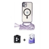 MARSİLYAN™- iPhone 11 Kılıf Eksen Özel Seri - Siyah Bilvis 5in1 5D Magic Hayalet Cam Ekran Koruyucu + PVD Metal Kamera Lens - MI
