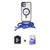 MARSİLYAN™- iPhone 11 Kılıf Eksen Özel Seri - Siyah Bilvis 5in1 5D Magic Hayalet Cam Ekran Koruyucu + PVD Metal Kamera Lens - MI