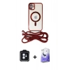 MARSİLYAN™- iPhone 11 Kılıf Eksen Özel Seri - Siyah Bilvis 5in1 5D Magic Hayalet Cam Ekran Koruyucu + PVD Metal Kamera Lens - MI