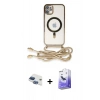 MARSİLYAN™- iPhone 11 Kılıf Eksen Özel Seri - Siyah Bilvis 5in1 5D Magic Hayalet Cam Ekran Koruyucu + Pers Alüminyum Kamera Lens - LT