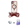 MARSİLYAN™- iPhone 11 Kılıf Eksen Özel Seri - Siyah Bilvis 5in1 5D Magic Hayalet Cam Ekran Koruyucu + Pers Alüminyum Kamera Lens - GI