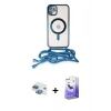 MARSİLYAN™- iPhone 11 Kılıf Eksen Özel Seri - Siyah Bilvis 5in1 5D Magic Hayalet Cam Ekran Koruyucu + Pers Alüminyum Kamera Lens - GI