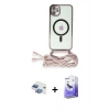 MARSİLYAN™- iPhone 11 Kılıf Eksen Özel Seri - Siyah Bilvis 5in1 5D Magic Hayalet Cam Ekran Koruyucu + Pers Alüminyum Kamera Lens - GI