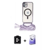 MARSİLYAN™- iPhone 11 Kılıf Eksen Özel Seri - Siyah Bilvis 5in1 5D Magic Hayalet Cam Ekran Koruyucu + PVD Metal Kamera Lens - TU