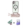 MARSİLYAN™- iPhone 11 Kılıf Eksen Özel Seri - Siyah Bilvis 5in1 5D Magic Hayalet Cam Ekran Koruyucu + Raze Metal Kamera Lens - KI