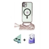 MARSİLYAN™- iPhone 11 Kılıf Eksen Özel Seri - Siyah Bilvis 5in1 5D Magic Hayalet Cam Ekran Koruyucu + Raze Metal Kamera Lens - MI