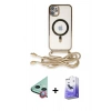 MARSİLYAN™- iPhone 11 Kılıf Eksen Özel Seri - Siyah Bilvis 5in1 5D Magic Hayalet Cam Ekran Koruyucu + Raze Metal Kamera Lens - KI