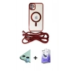 MARSİLYAN™- iPhone 11 Kılıf Eksen Özel Seri - Siyah Bilvis 5in1 5D Magic Hayalet Cam Ekran Koruyucu + Raze Metal Kamera Lens - MI