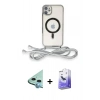 MARSİLYAN™- iPhone 11 Kılıf Eksen Özel Seri - Siyah Bilvis 5in1 5D Magic Hayalet Cam Ekran Koruyucu + Raze Metal Kamera Lens - MI