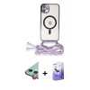 MARSİLYAN™- iPhone 11 Kılıf Eksen Özel Seri - Siyah Bilvis 5in1 5D Magic Hayalet Cam Ekran Koruyucu + Raze Metal Kamera Lens - KI