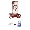 MARSİLYAN™- iPhone 11 Kılıf Eksen Özel Seri - Siyah Bilvis 5in1 5D Magic Hayalet Cam Ekran Koruyucu + Renkli Kamera Lens Koruma Cam - SI