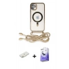 MARSİLYAN™- iPhone 11 Kılıf Eksen Özel Seri - Siyah Bilvis 5in1 5D Magic Hayalet Cam Ekran Koruyucu + Renkli Kamera Lens Koruma Cam - TU