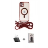 MARSİLYAN™- iPhone 11 Kılıf Eksen Özel Seri - Siyah Bilvis Hayalet Cam Ekran Koruyucu + Kamera Lens Koruma Cam - SF