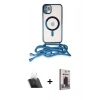 MARSİLYAN™- iPhone 11 Kılıf Eksen Özel Seri - Siyah Bilvis Hayalet Cam Ekran Koruyucu + Kamera Lens Koruma Cam - SF