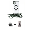 MARSİLYAN™- iPhone 11 Kılıf Eksen Özel Seri - Siyah Bilvis Hayalet Cam Ekran Koruyucu + Kamera Lens Koruma Cam - SF
