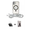 MARSİLYAN™- iPhone 11 Kılıf Eksen Özel Seri - Siyah Bilvis Hayalet Cam Ekran Koruyucu + Kamera Lens Koruma Cam - SF