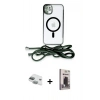MARSİLYAN™- iPhone 11 Kılıf Eksen Özel Seri - Siyah Bilvis Hayalet Cam Ekran Koruyucu + Pers Alüminyum Kamera Lens - YL