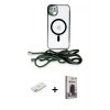 MARSİLYAN™- iPhone 11 Kılıf Eksen Özel Seri - Siyah Bilvis Hayalet Cam Ekran Koruyucu + Renkli Kamera Lens Koruma Cam - YL