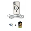 MARSİLYAN™- iPhone 11 Kılıf Eksen Özel Seri - Siyah Buffer Cam Ekran Koruyucu + Pers Alüminyum Kamera Lens - GI