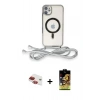 MARSİLYAN™- iPhone 11 Kılıf Eksen Özel Seri - Siyah Buffer Cam Ekran Koruyucu + Pers Alüminyum Kamera Lens - KI