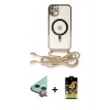 MARSİLYAN™- iPhone 11 Kılıf Eksen Özel Seri - Siyah Buffer Cam Ekran Koruyucu + Raze Metal Kamera Lens - KI