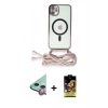 MARSİLYAN™- iPhone 11 Kılıf Eksen Özel Seri - Siyah Buffer Cam Ekran Koruyucu + Raze Metal Kamera Lens - KI